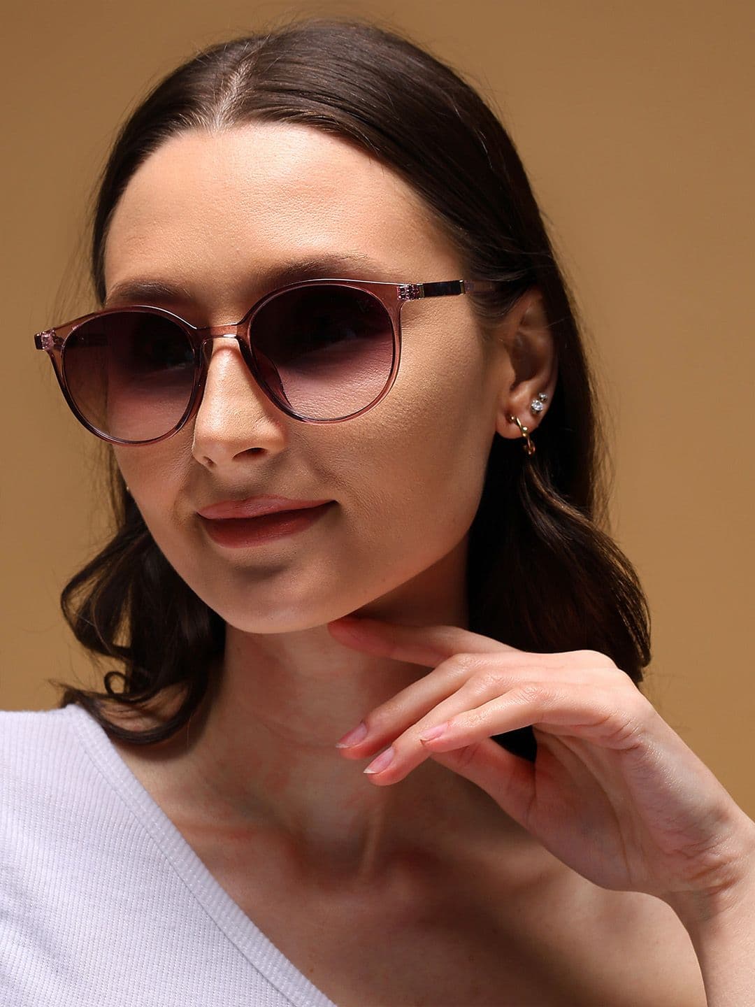 Voyage Women Round Sunglasses With UV Protected Lens A3099MG4271