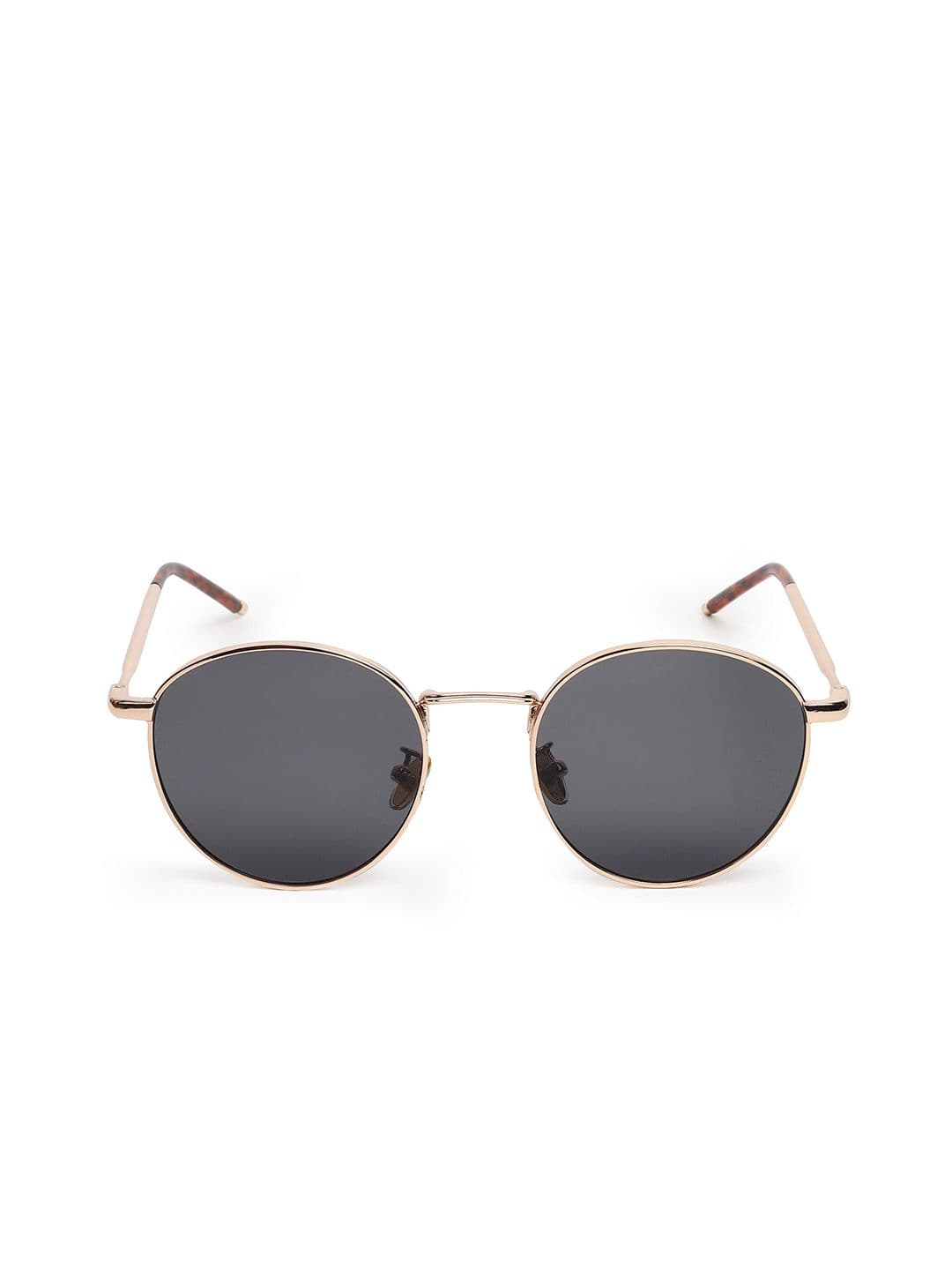 Mast & Harbour Women Black Lens Sunglasses With UV Protected Lens 2339 gold black-black