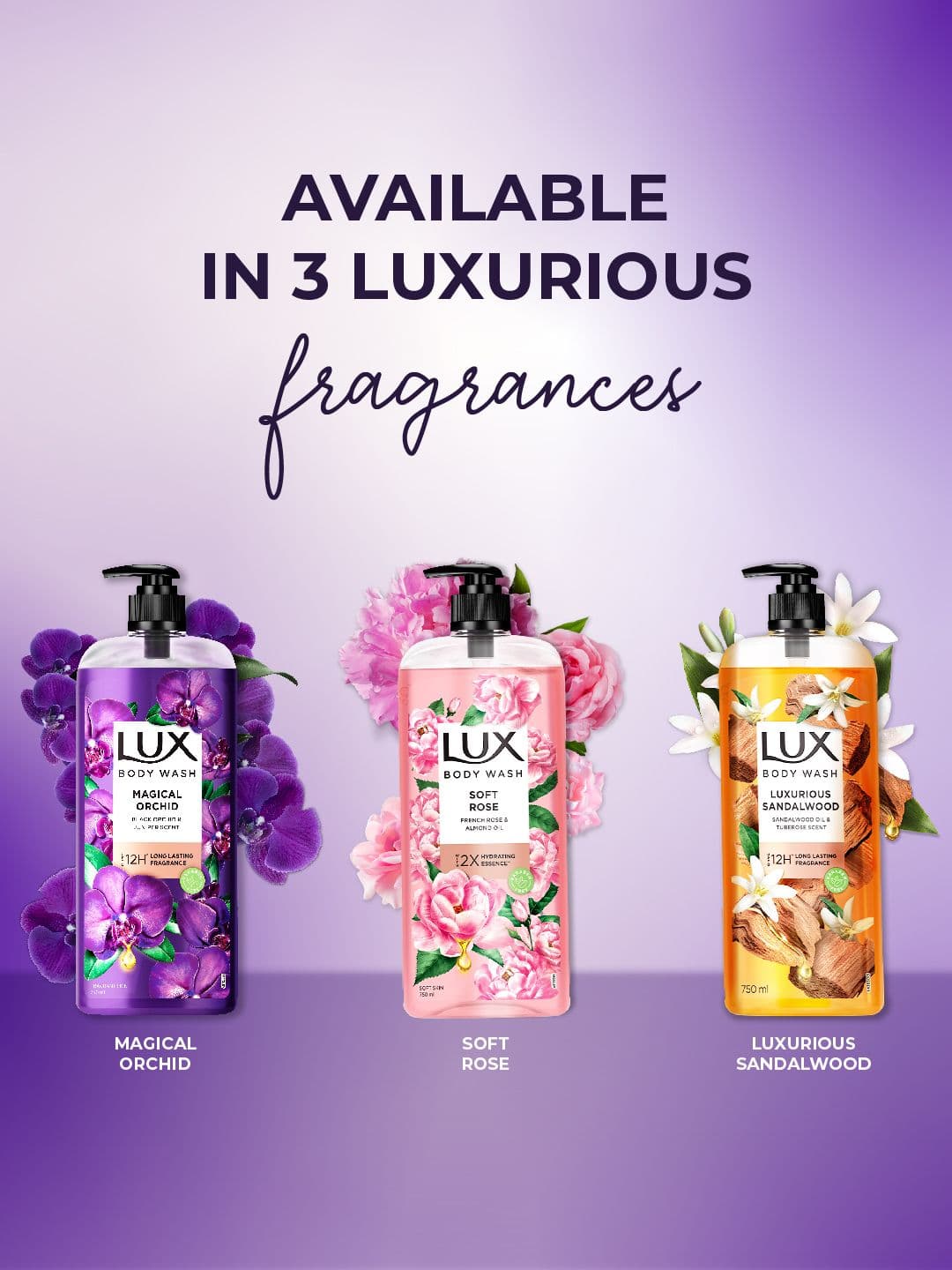 LUX Magical Orchid Bodywash with Black Orchid & Juniper Oil - 750 ml