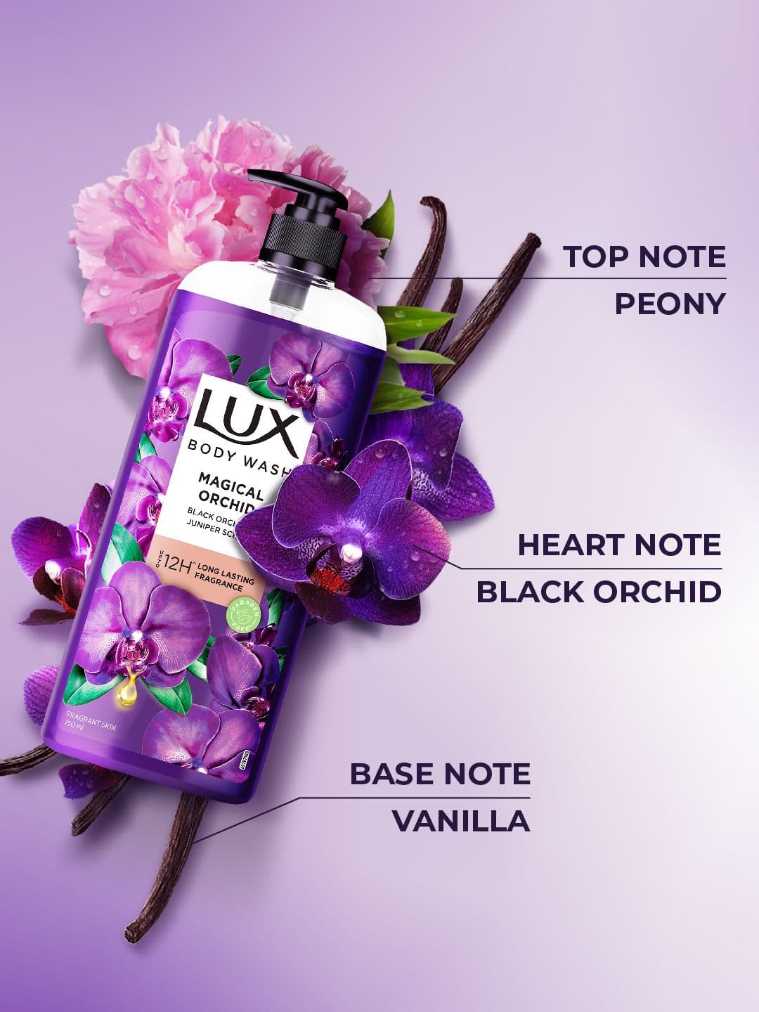 LUX Magical Orchid Bodywash with Black Orchid & Juniper Oil - 750 ml
