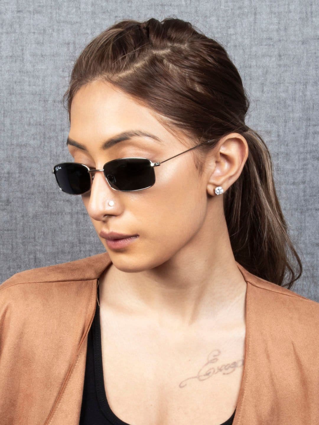 Ted Smith Unisex Rectangle Sunglasses With UV Protected Lens