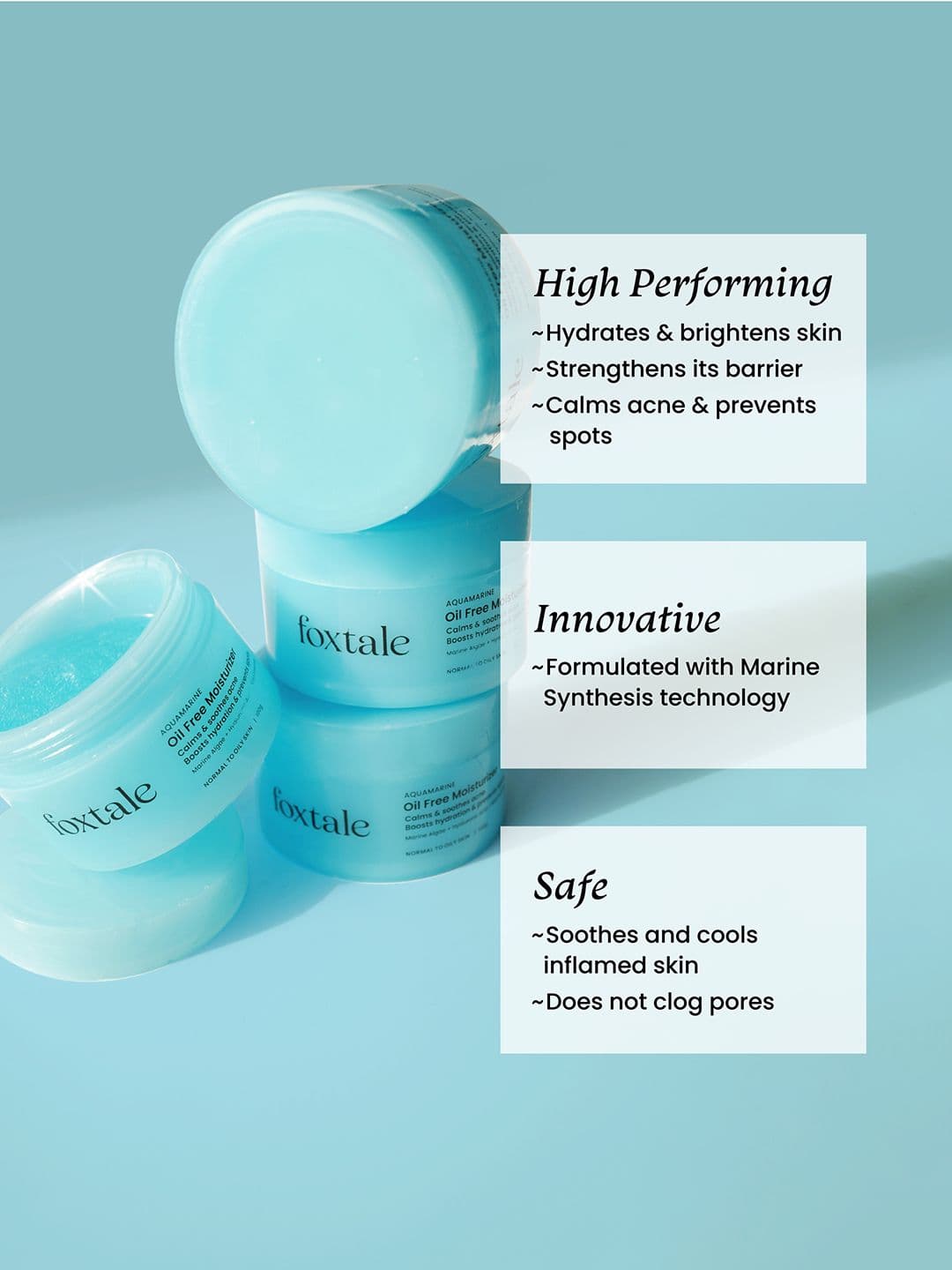 Foxtale Intense Hydrating Gel Moisturiser with Hyaluronic Acid for Glowing Skin - 100 g