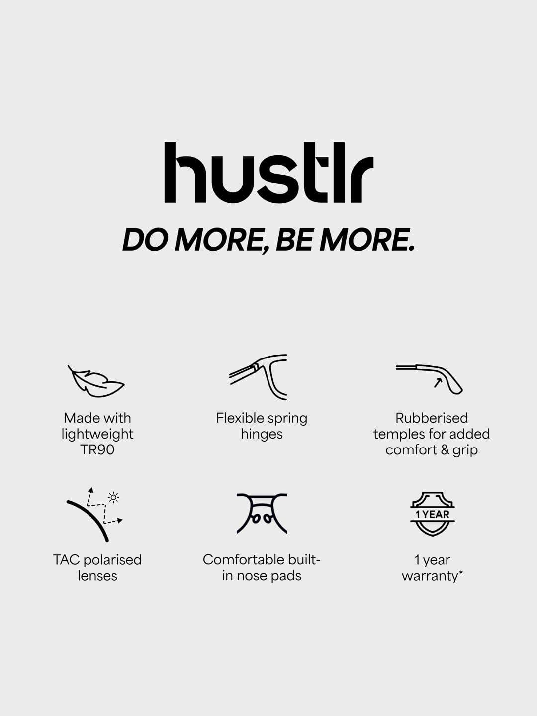 Lenskart HUSTLR Unisex Wayfarer Sunglasses with Polarised and UV Protected Lens 210615