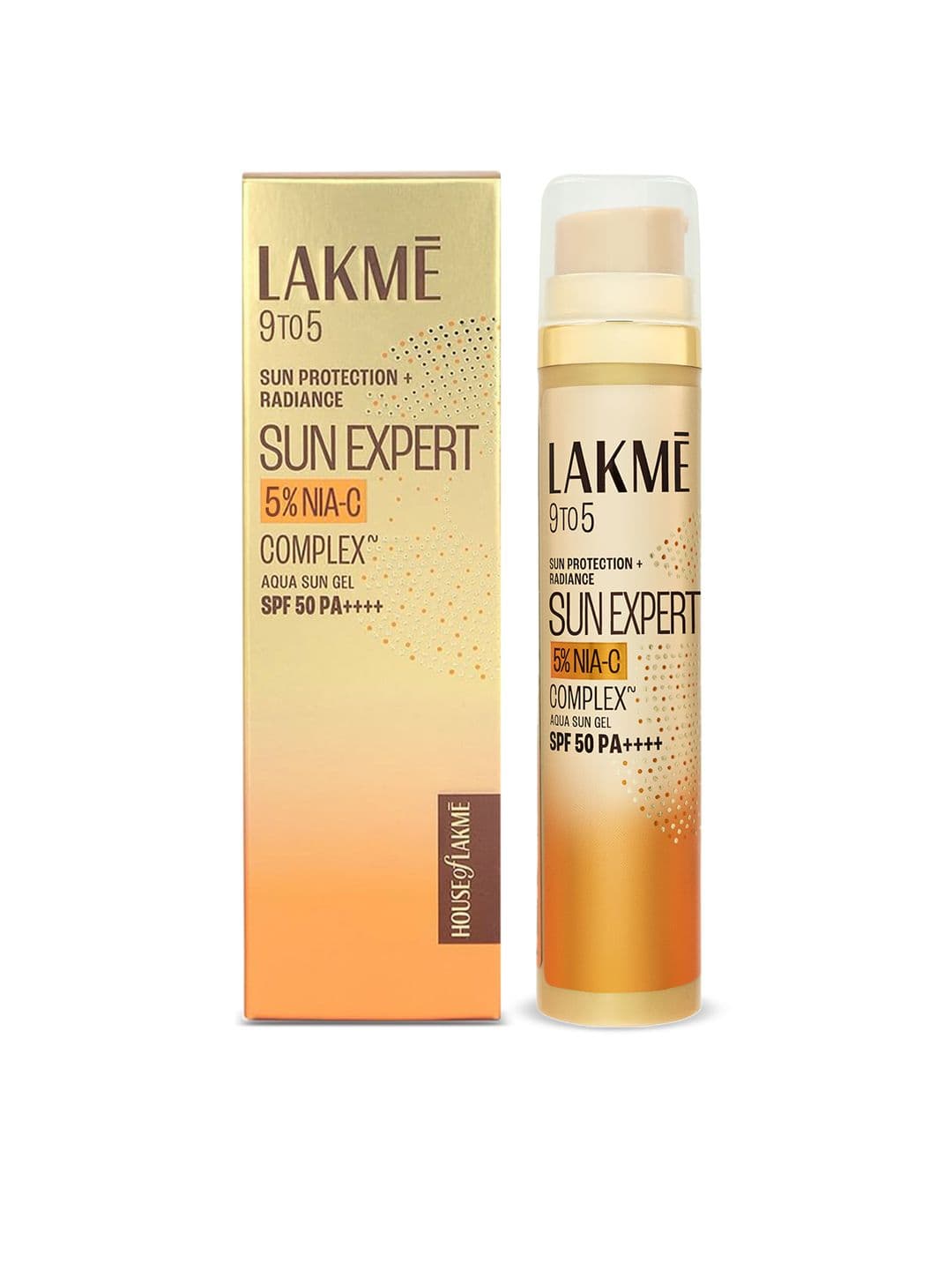Lakme 5% Niacinamide & Vit C Water-Light Sunscreen Gel SPF 50 PA++++2X Glow - 56g