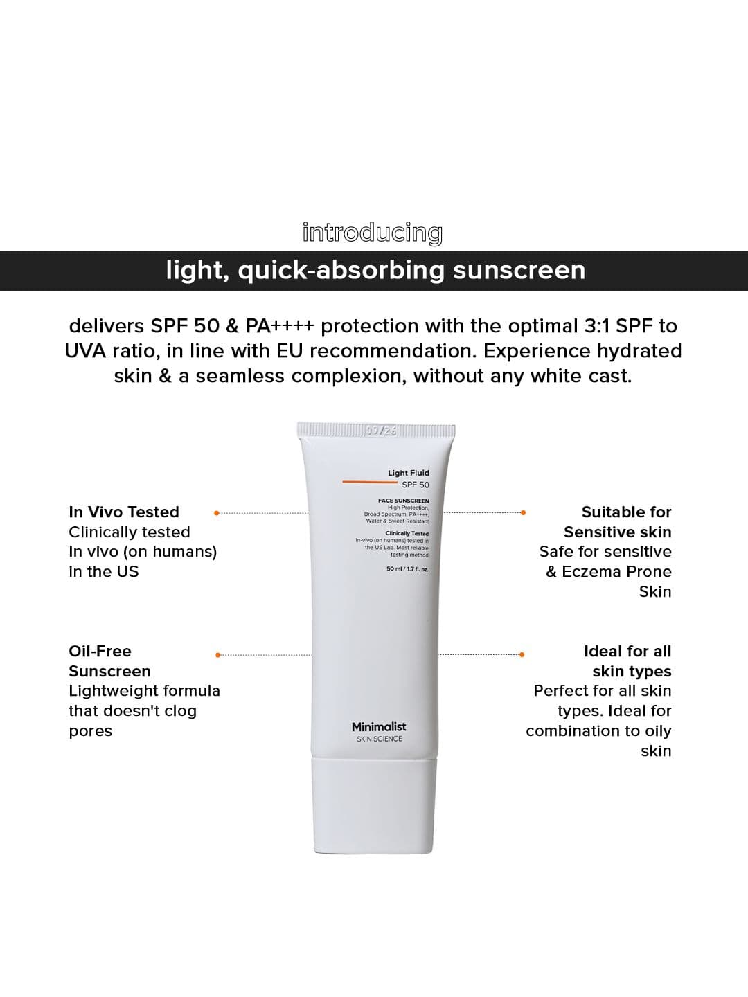 Minimalist Light Fluid SPF 50 Face Sunscreen - 50ml