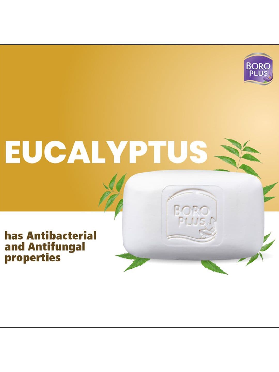 BOROPLUS Set of 8 Antiseptic Moisturising Soap With Neem, Eucalyptus & Honey - 125g Each