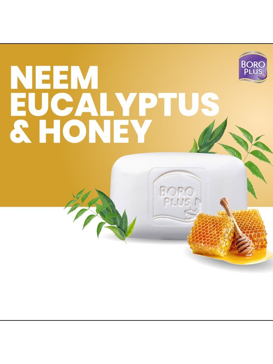 BOROPLUS Set of 8 Antiseptic Moisturising Soap With Neem, Eucalyptus & Honey - 125g Each
