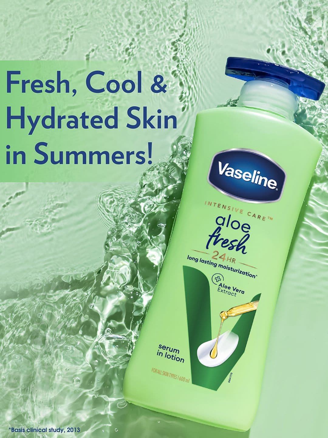 Vaseline Aloe Fresh 24 Hrs Long Lasting Body Lotion - 600 ml