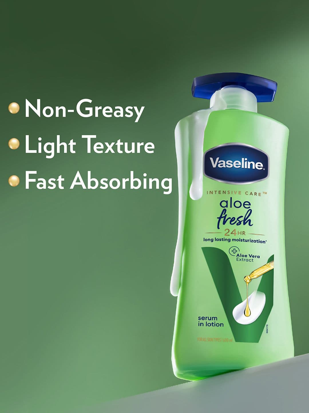 Vaseline Aloe Fresh 24 Hrs Long Lasting Body Lotion - 600 ml