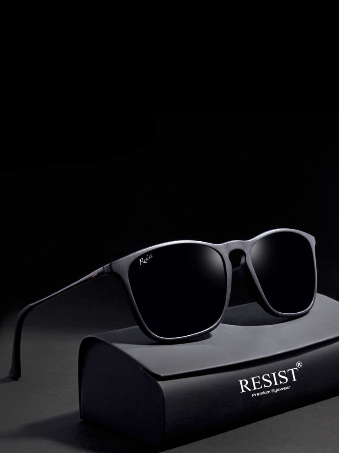 RESIST EYEWEAR UNISEX Black UV Protected Wayfarer Sunglasses
