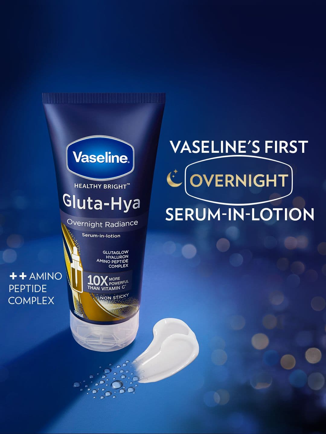 Vaseline Gluta-Hya Overnight Radiance With Amino Peptide & GlutaGlow - 200ml
