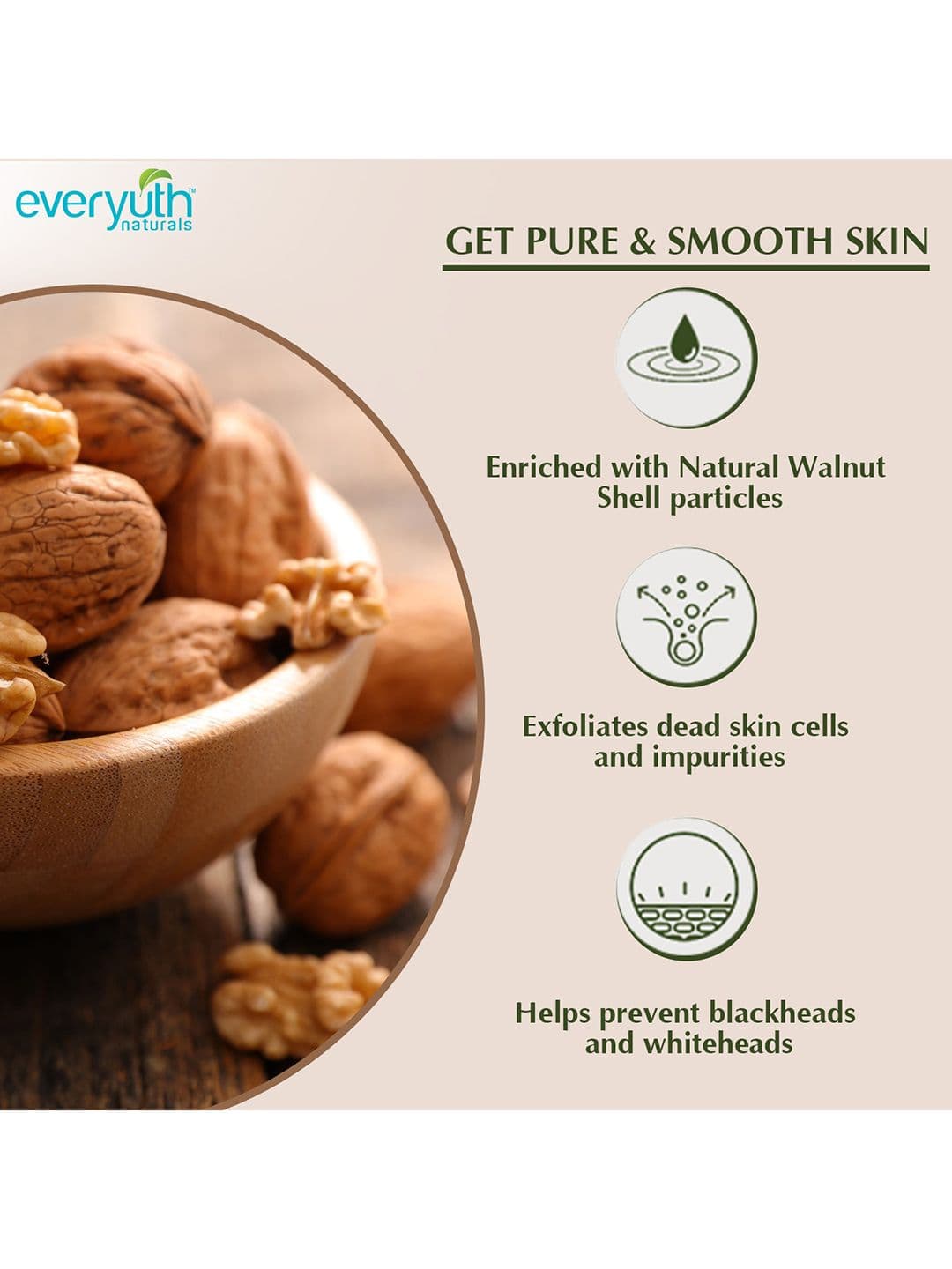 everyuth Naturals Exfoliating Walnut Scrub To Remove Blackheads - 100g