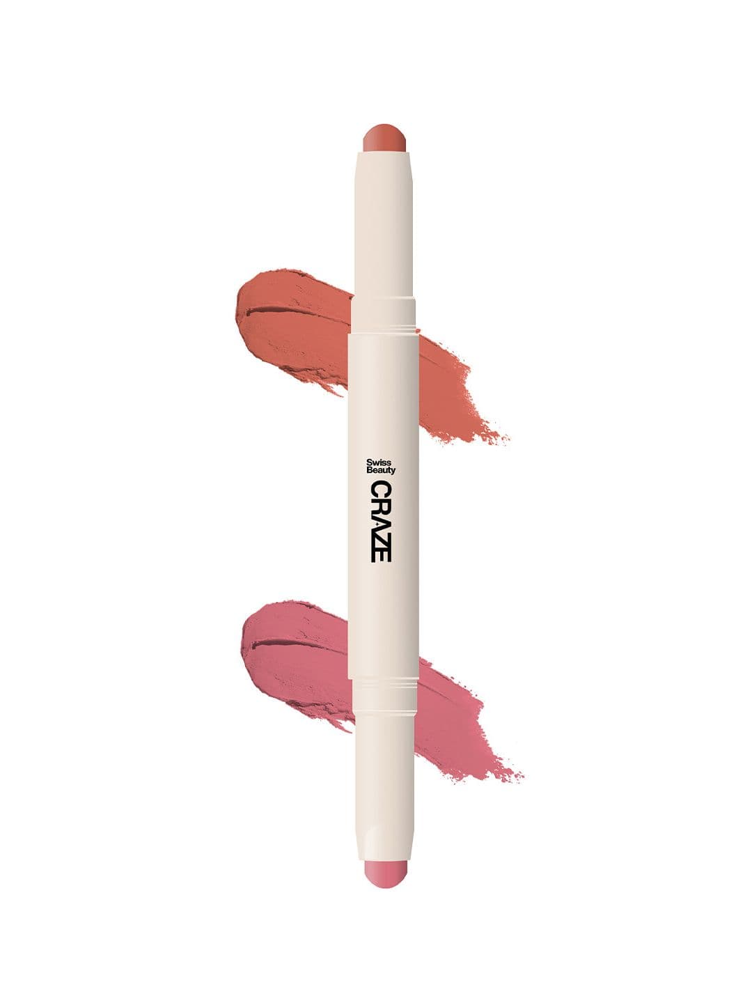 SWISS BEAUTY Craze Duo Satin Matte Finish Non-Transfer Lip Colour - Peach Me Pink