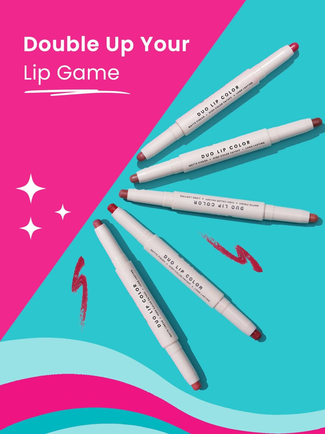 SWISS BEAUTY Craze Duo Satin Matte Finish Non-Transfer Lip Colour - Peach Me Pink