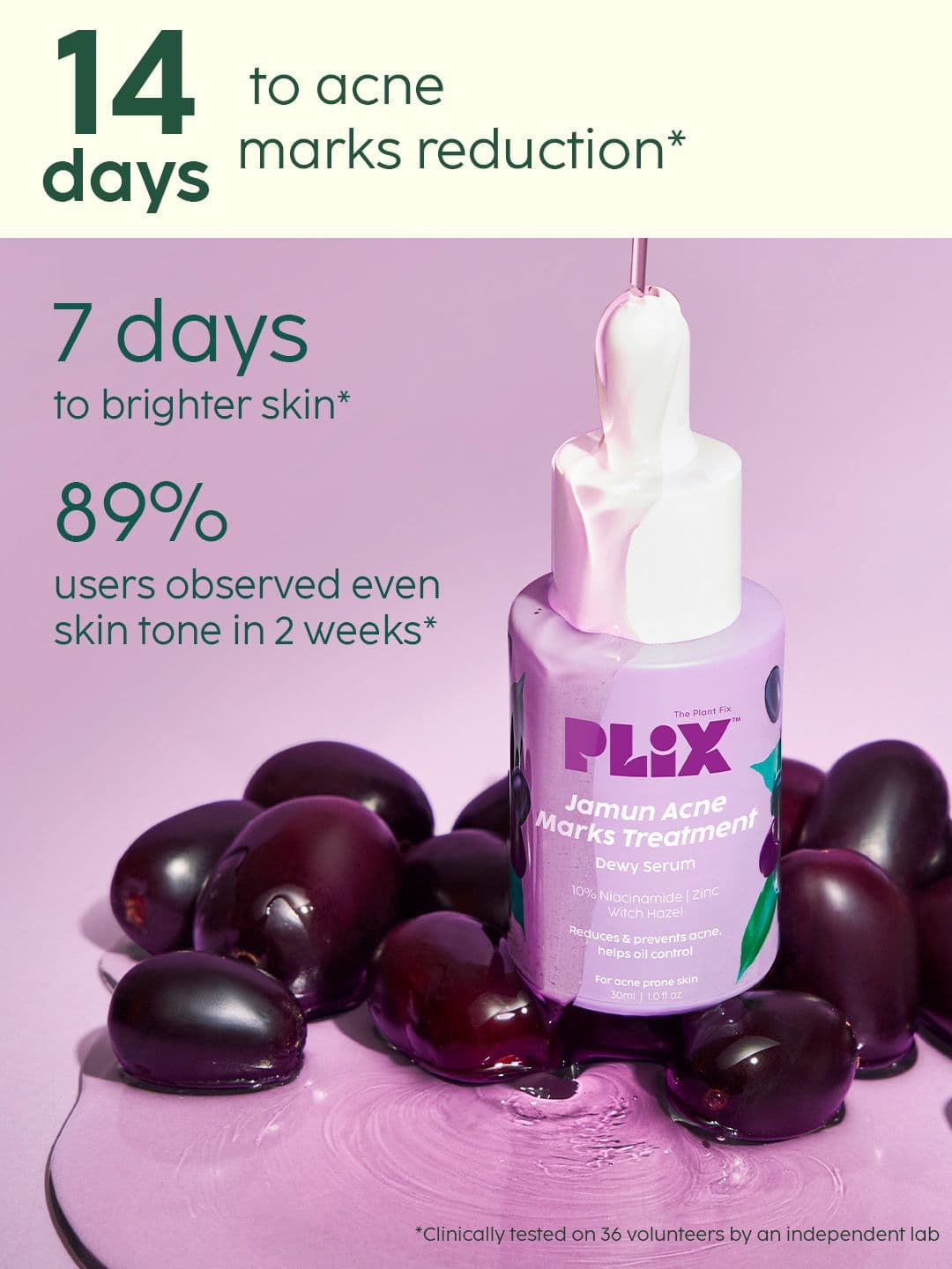 PLIX THE PLANT FIX Jamun Face Wash & Niacinamide Serum Combo