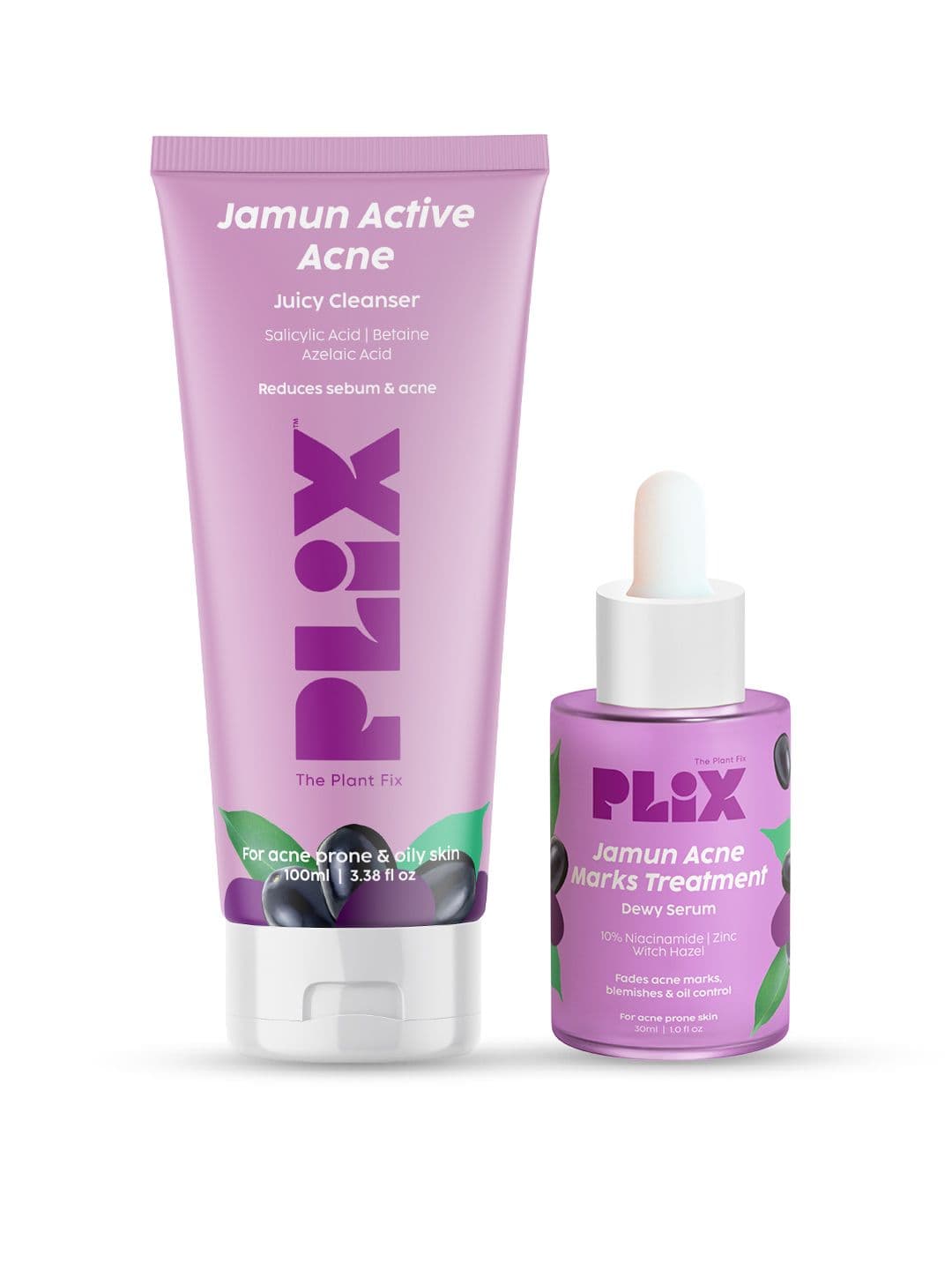 PLIX THE PLANT FIX Jamun Face Wash & Niacinamide Serum Combo