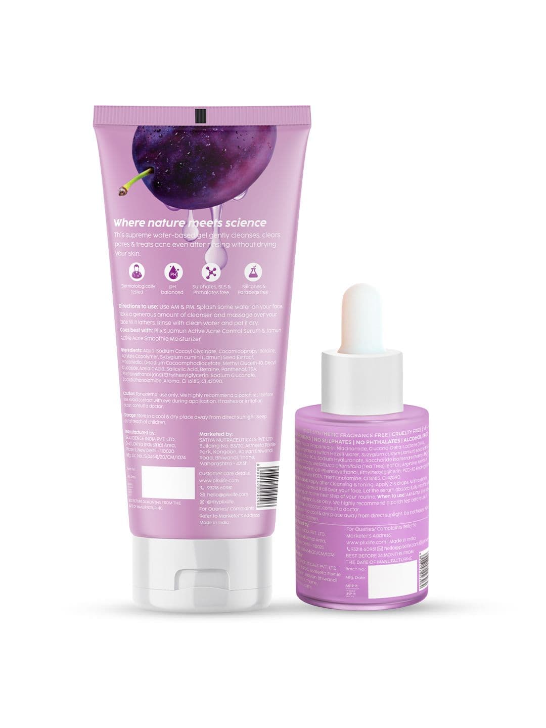 PLIX THE PLANT FIX Jamun Face Wash & Niacinamide Serum Combo