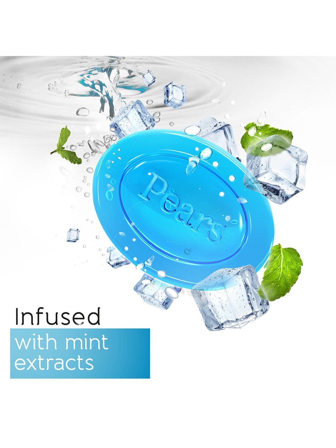 Pears Set of 6 Soft & Fresh Bathing Bar with 98% Pure Glycerine & Mint Extract - 125g each