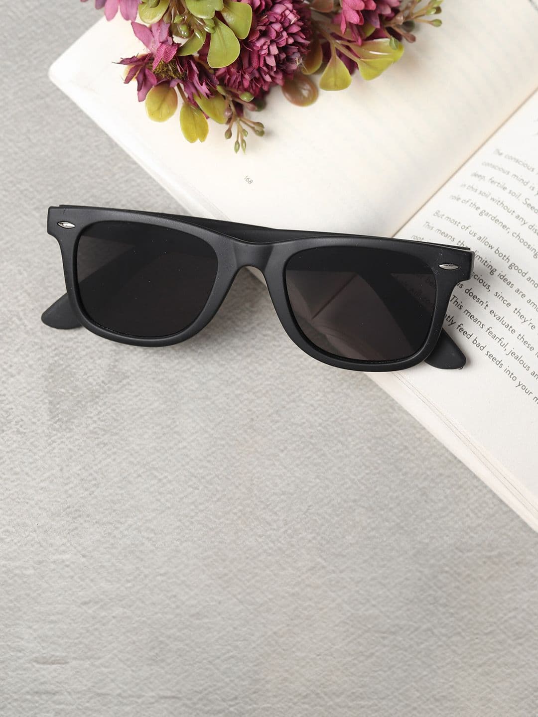 The Roadster Lifestyle Co. Unisex Black UV Protected Wayfarer Sunglasses