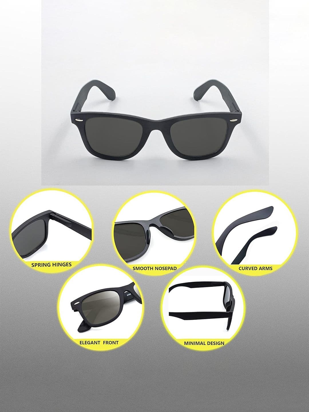 The Roadster Lifestyle Co. Unisex Black UV Protected Wayfarer Sunglasses