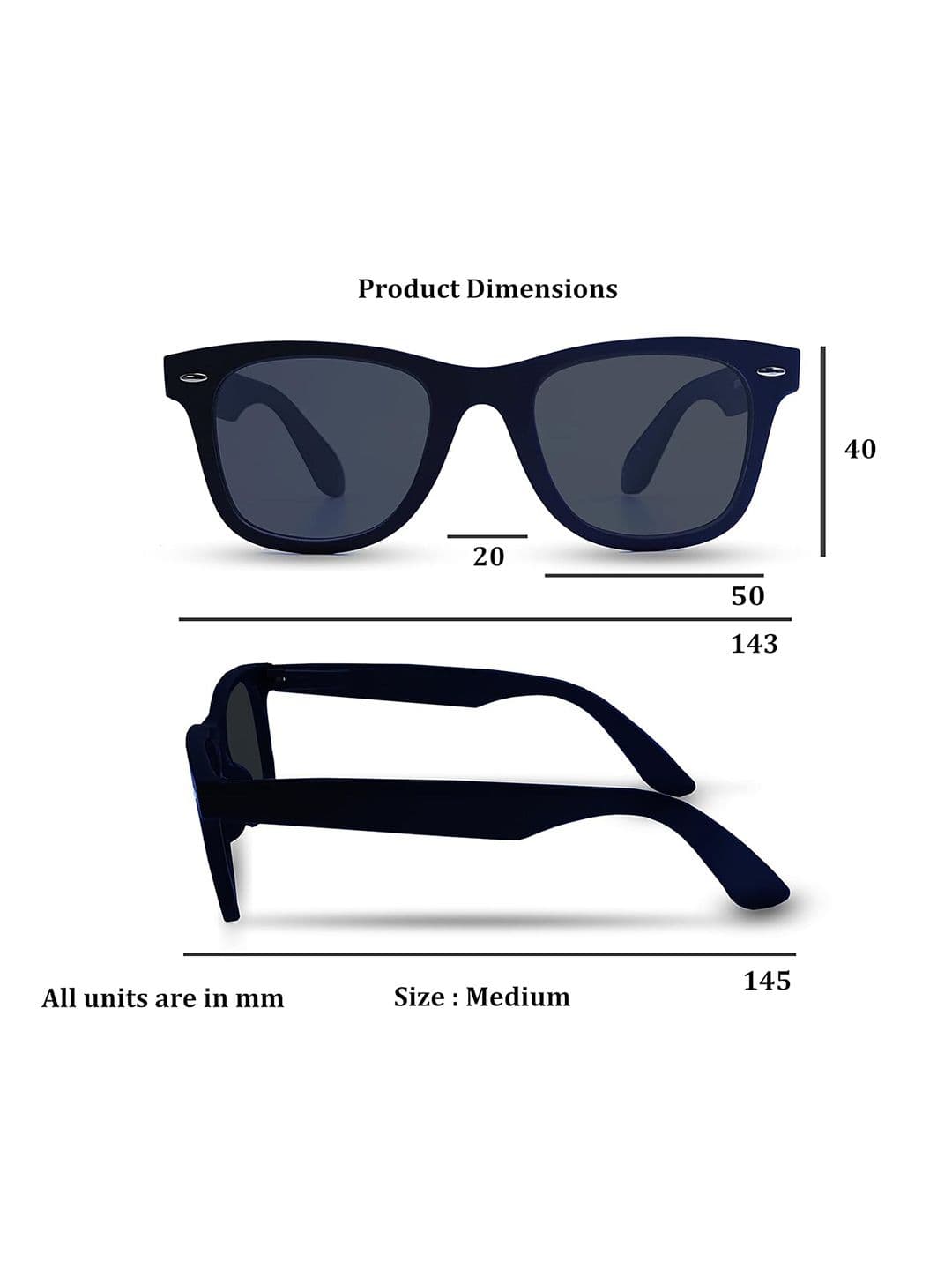 The Roadster Lifestyle Co. Unisex Black UV Protected Wayfarer Sunglasses