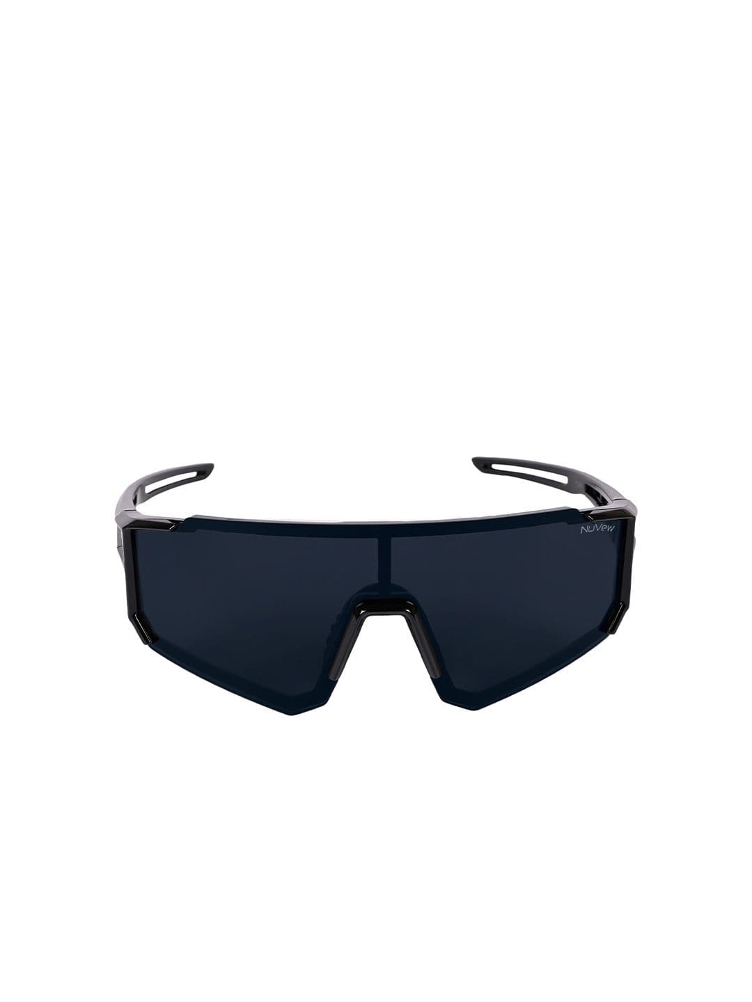 NuVew Unisex Sports Sunglasses with UV Protected Lens ES_16498-34-NW-YL491-BLK-BLK-SPWA