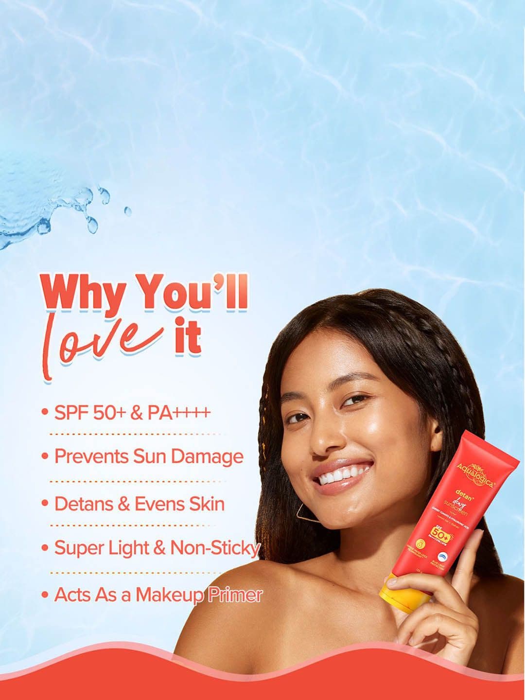 Aqualogica Detan+ Dewy Sunscreen With SPF 50+ & PA++++ - 125 g