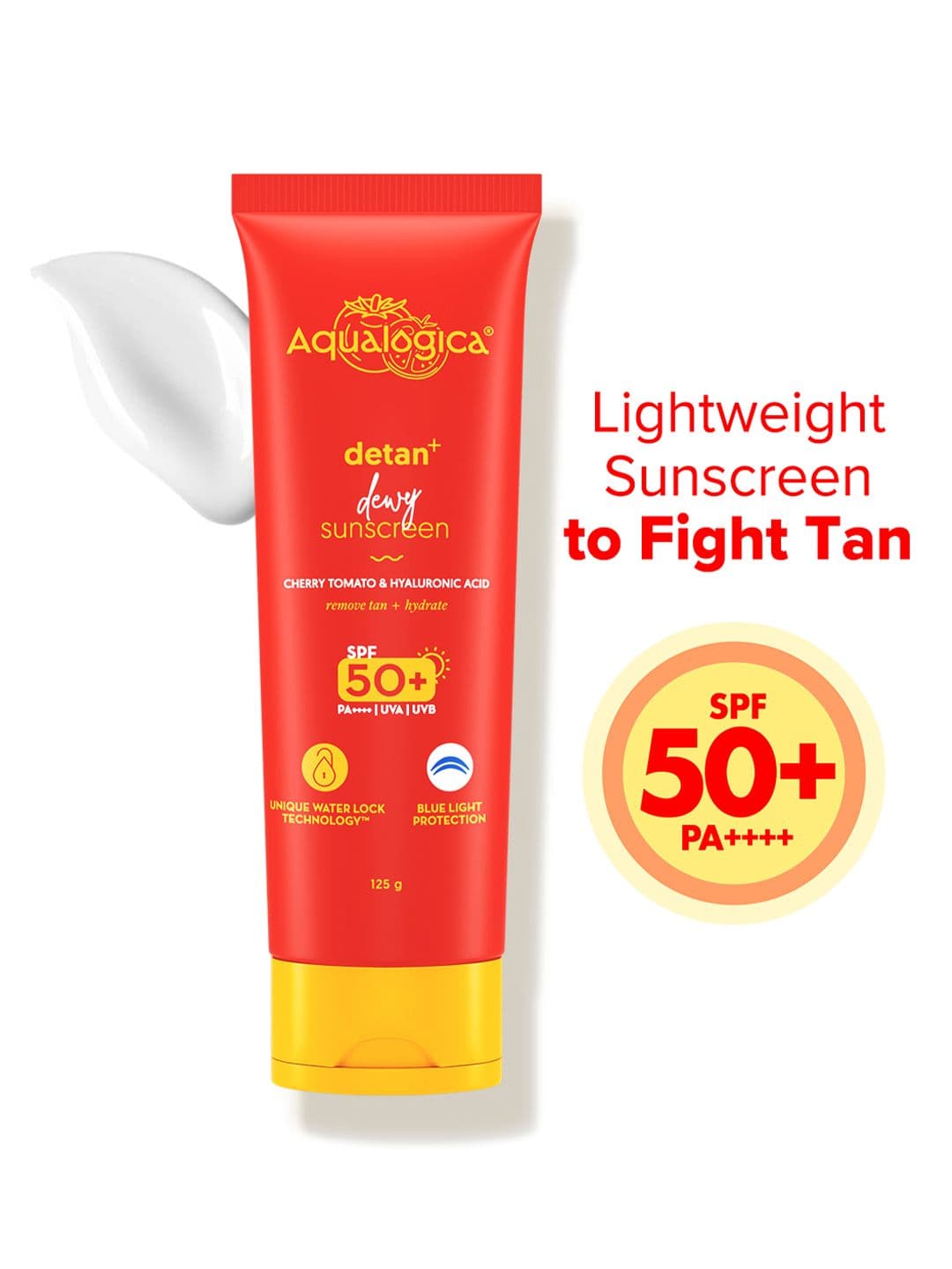 Aqualogica Detan+ Dewy Sunscreen With SPF 50+ & PA++++ - 125 g