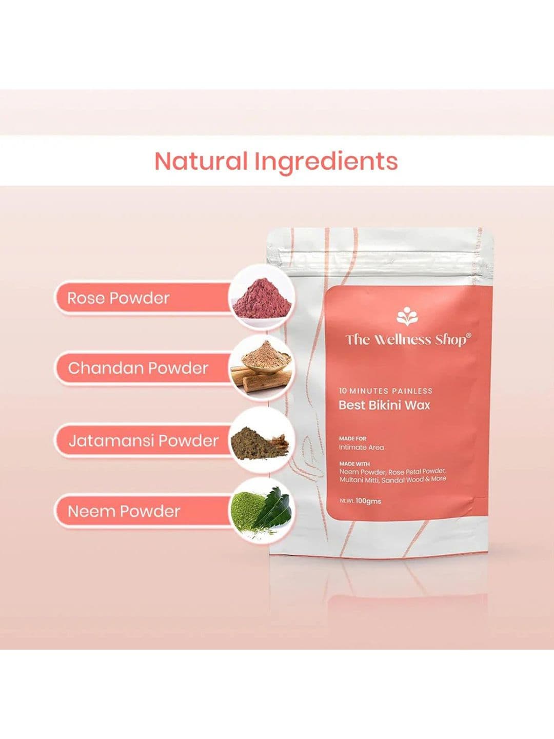 The Wellness Shop Best Bikini Wax - 10 Minutes Herbal Wax Powder - 100g