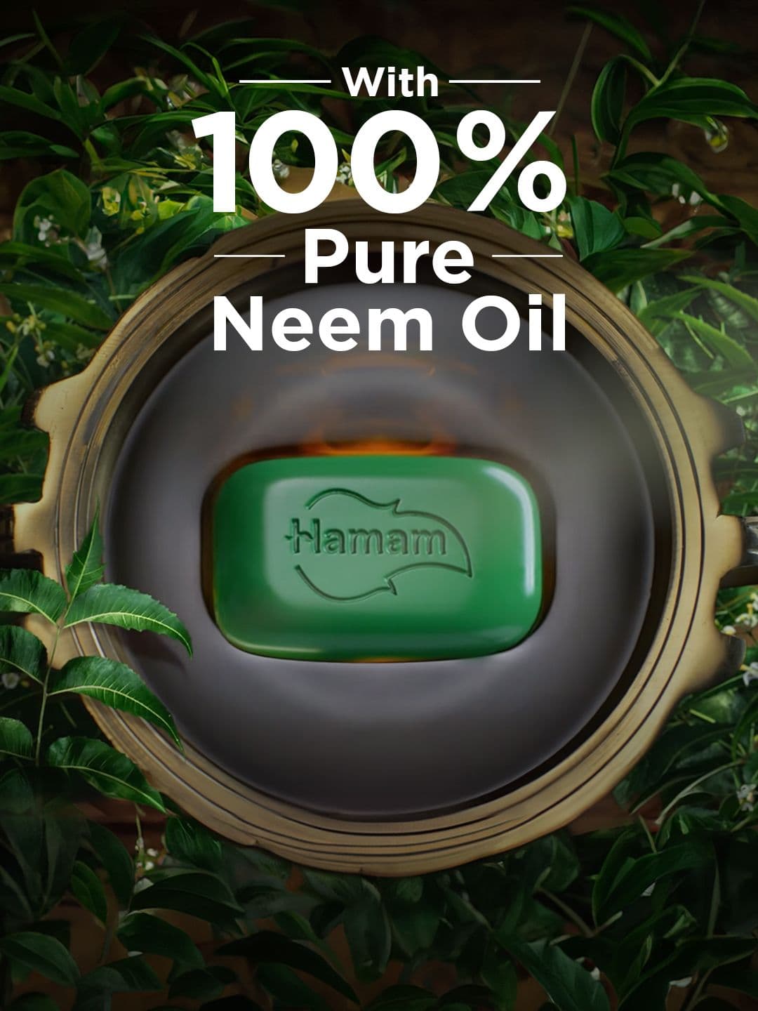 Hamam Set of 3 Pure Neem Oil Soap Bar with Aloe Vera & Tulsi - 150 g each