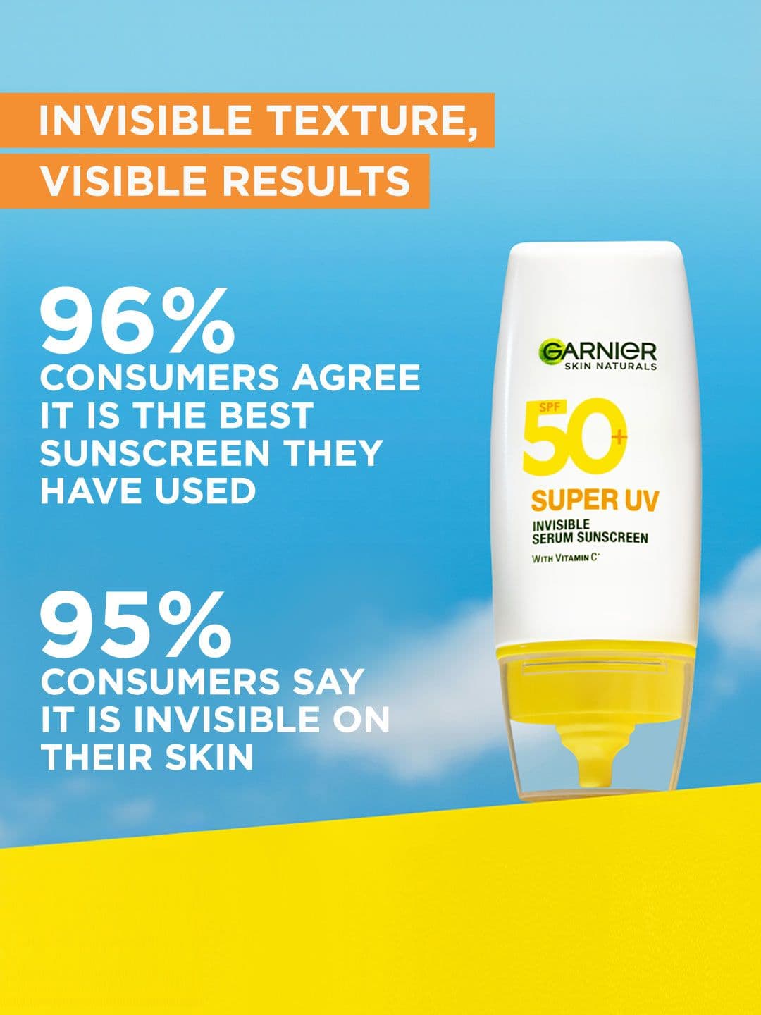 Garnier Super UV Invisible Serum Sunscreen SPF50 PA++++ - 99% Sun Damage Protection - 30ml