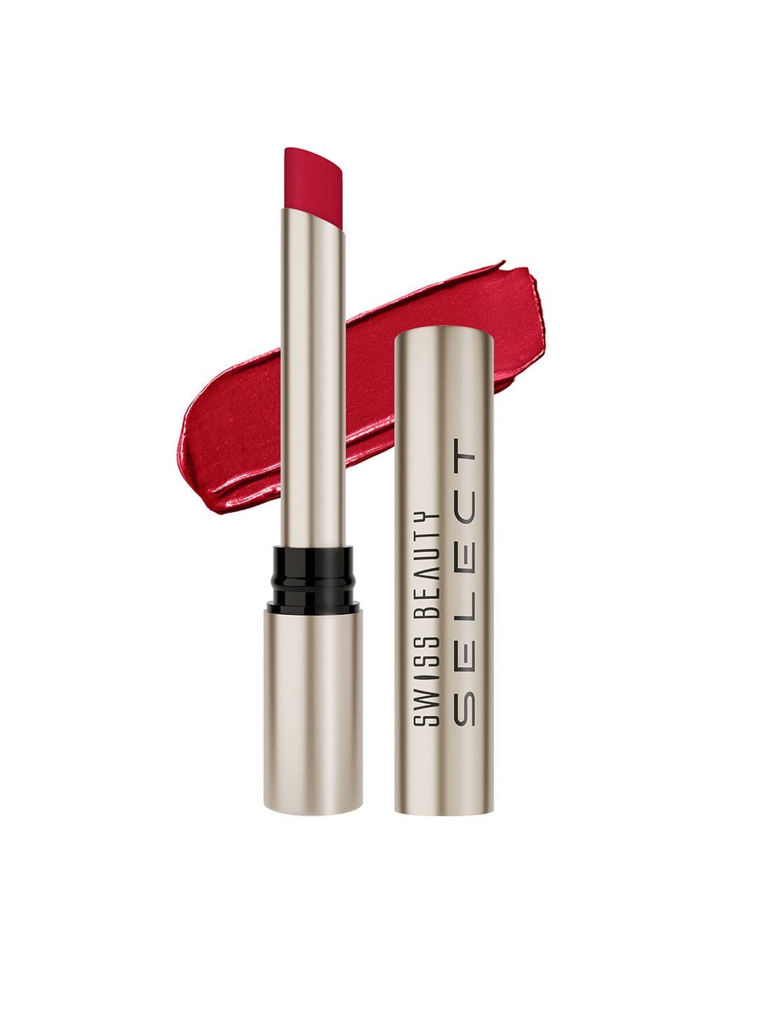 SWISS BEAUTY Select High On Shine Creamy Lipstick with Vitamin E - Scarlet Red
