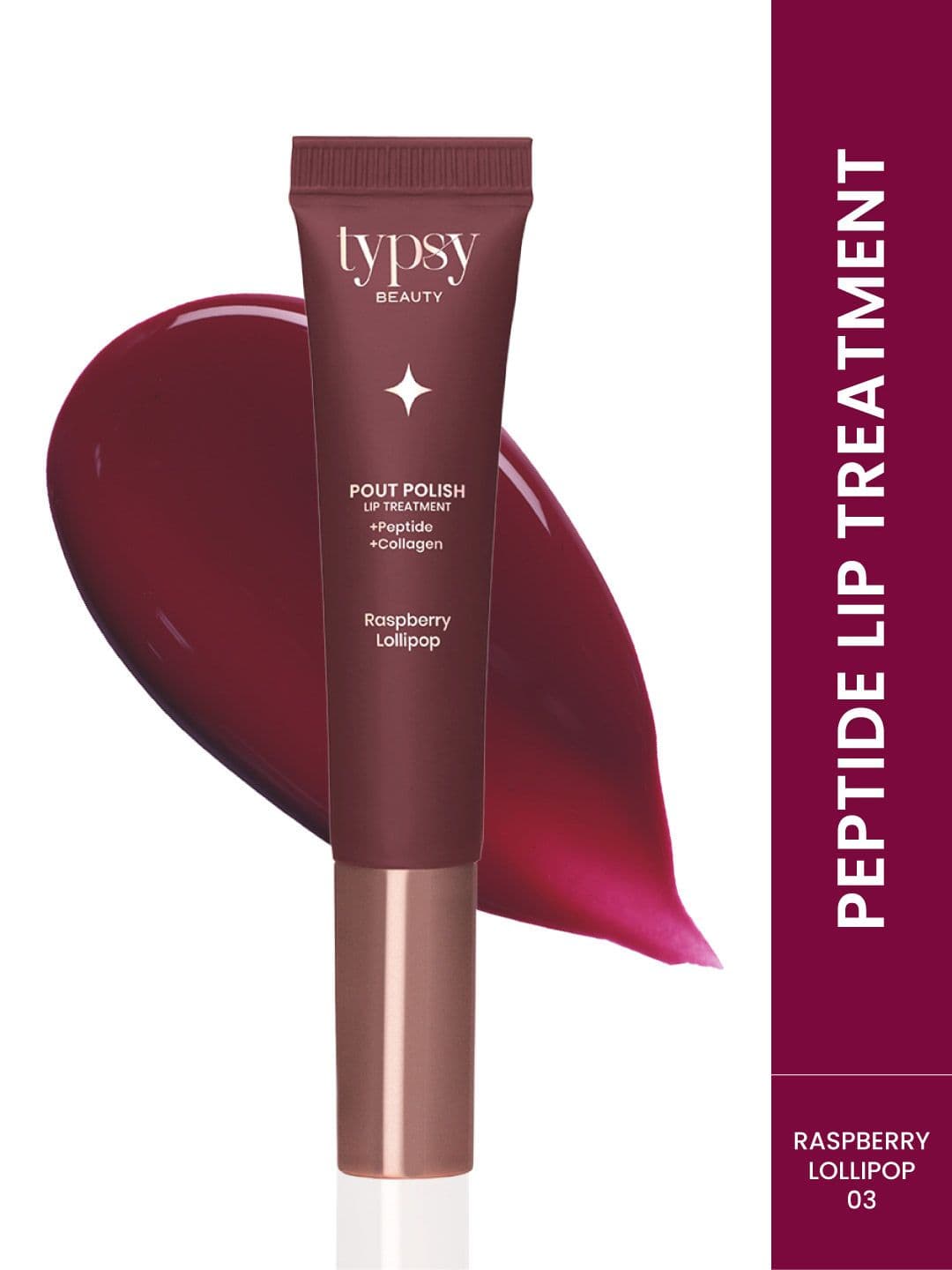 Typsy Beauty Pout Polish Peptide Lip Treatment Balm- 16g - Raspberry Lollipop 03