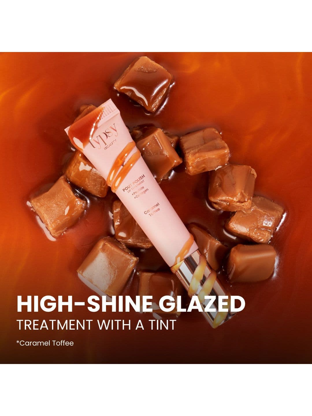 Typsy Beauty Pout Polish Peptide Lip Treatment Balm- 16g - Caramel Toffee 04