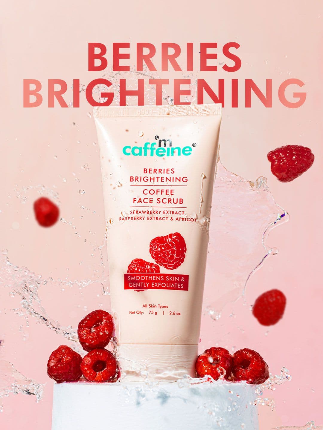 MCaffeine Berries Brightening Coffee Face Scrub With Apricot - 75 g