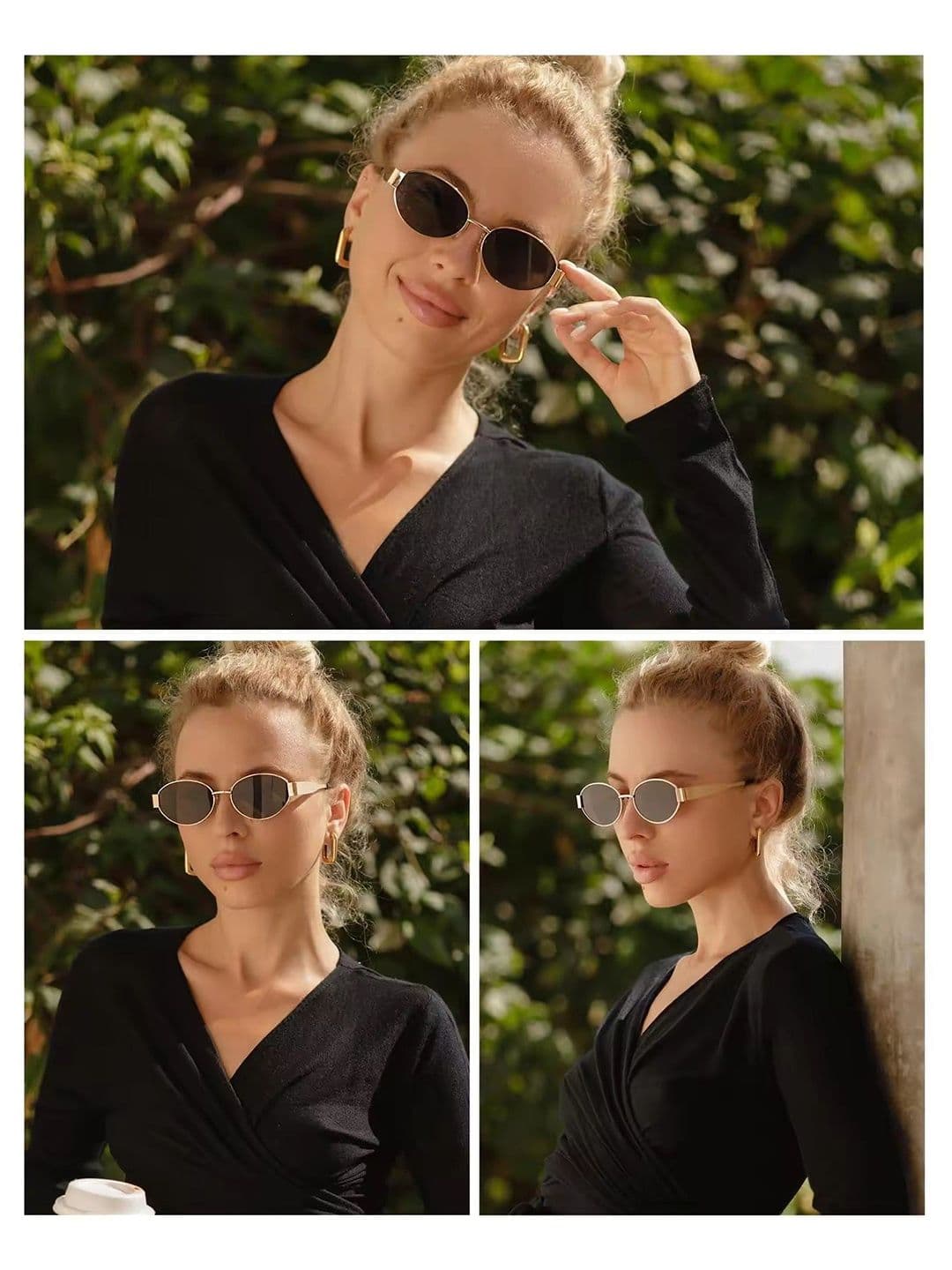 Dervin Women Retro Oval Sunglasses with UV Protected Lens DRVN762