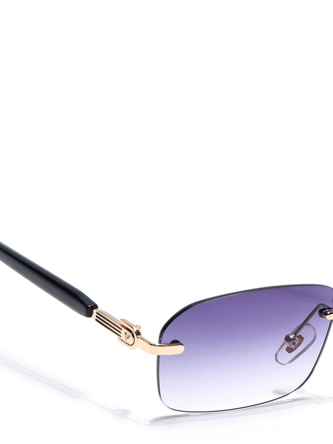 Voyage Rimless Sunglasses for Men & Women (Purple & Clear Lens | Golden Frame - MG6619)