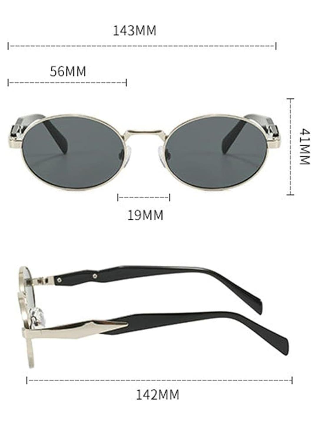 DressBerry Women Round Sunglasses with UV Protected Lens PUSHPA SILVER BLACK