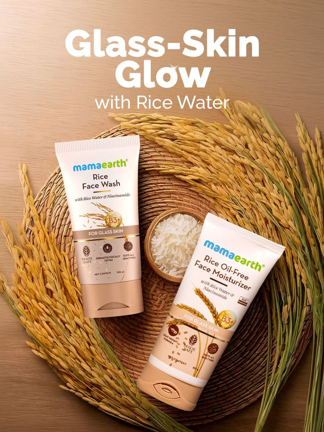 Mamaearth Set Of Rice Face Wash & Oil Free Face Moisturizer