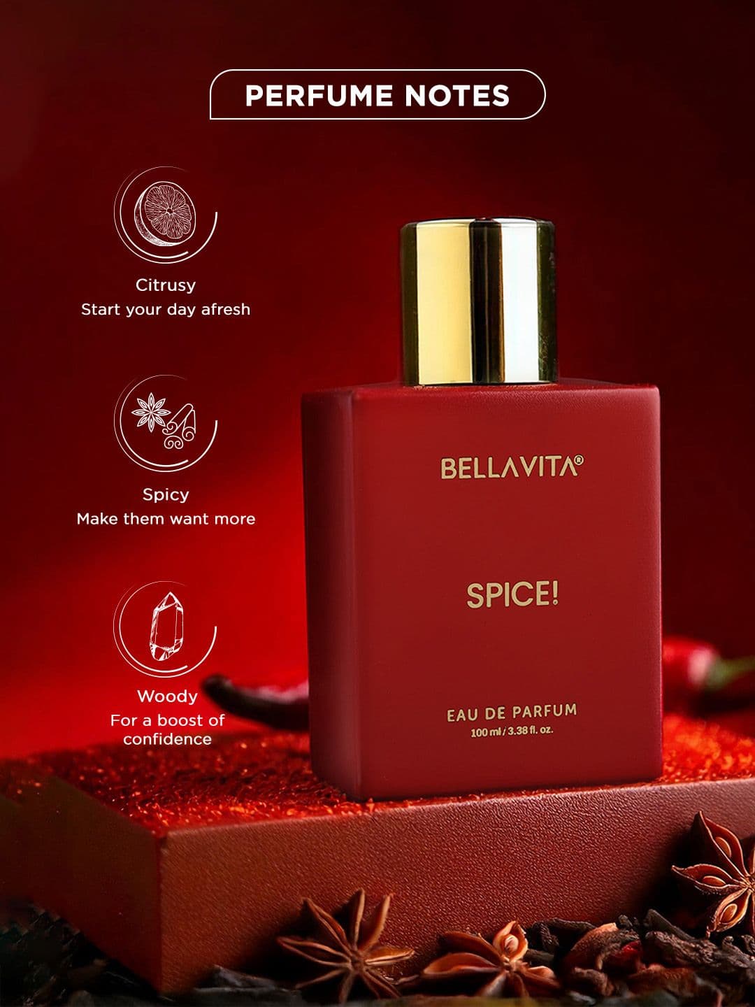 Bella Vita Organic Spice Long Lasting Eau De Parfum - 100ml