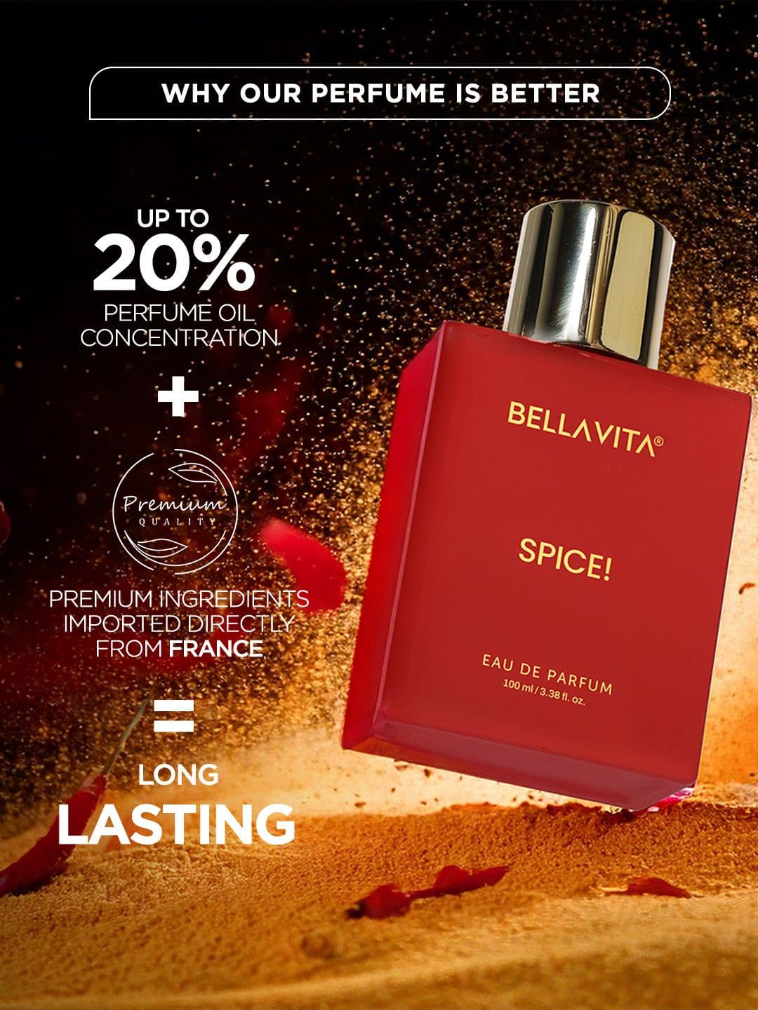 Bella Vita Organic Spice Long Lasting Eau De Parfum - 100ml