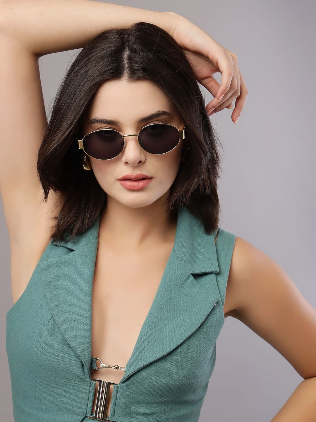 HASHTAG EYEWEAR Women Oval Sunglasses with UV Protected Lens D_VS 2301