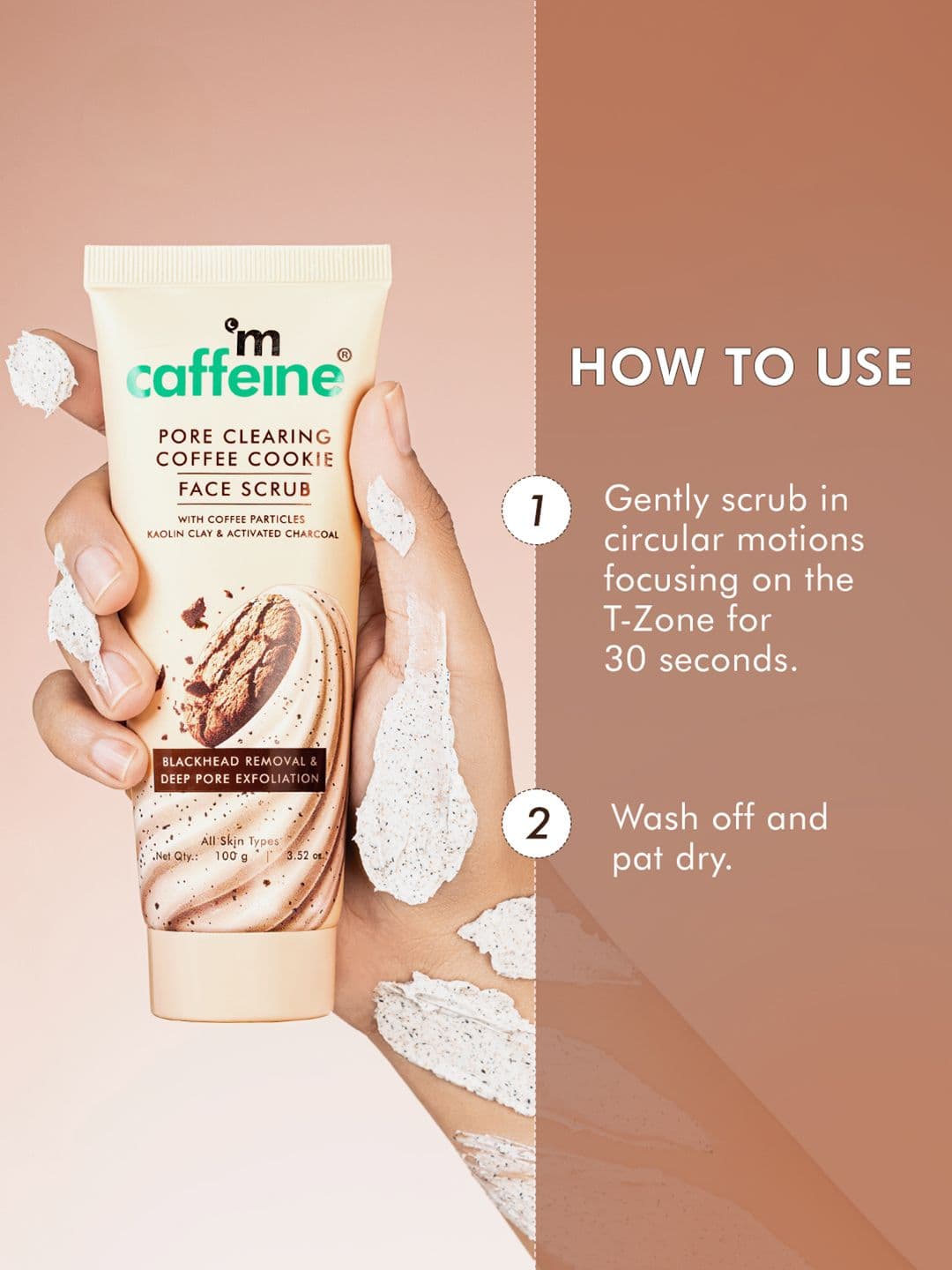 MCaffeine 4.5% Exfoliants Pore Clearing Remove Blackheads Coffee & Cookie Face Scrub 100g