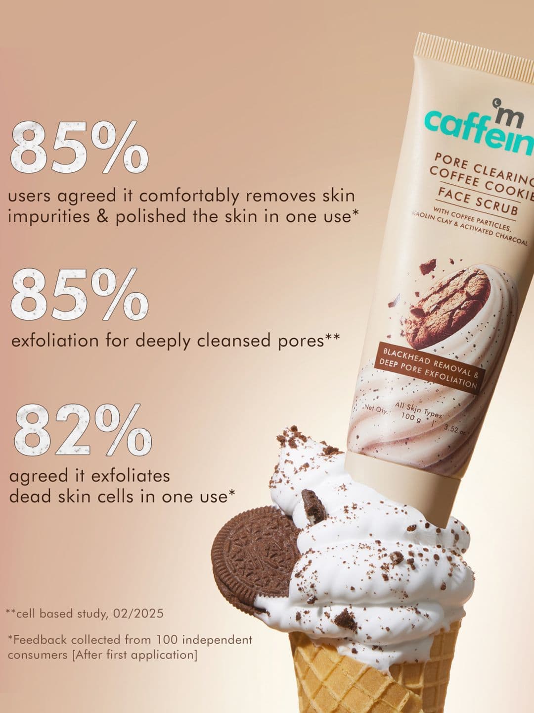 MCaffeine 4.5% Exfoliants Pore Clearing Remove Blackheads Coffee & Cookie Face Scrub 100g