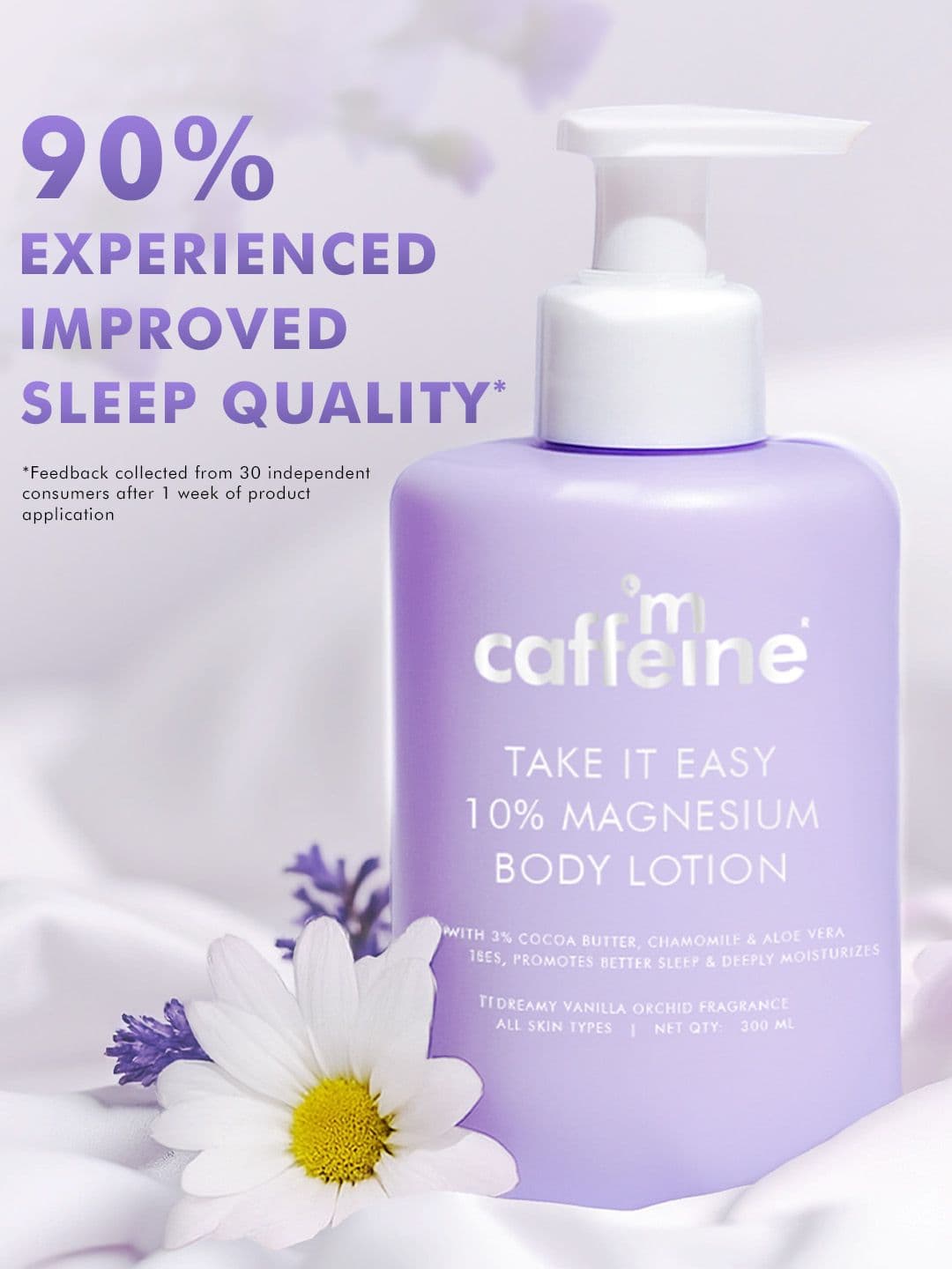 MCaffeine 10% Magnesium Body Lotion for 3X Stress Reduction, Better Sleep - Vanilla -300ml