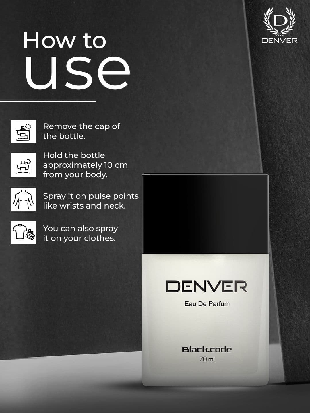 Denver Men Black Code Eau de Parfum 70ml