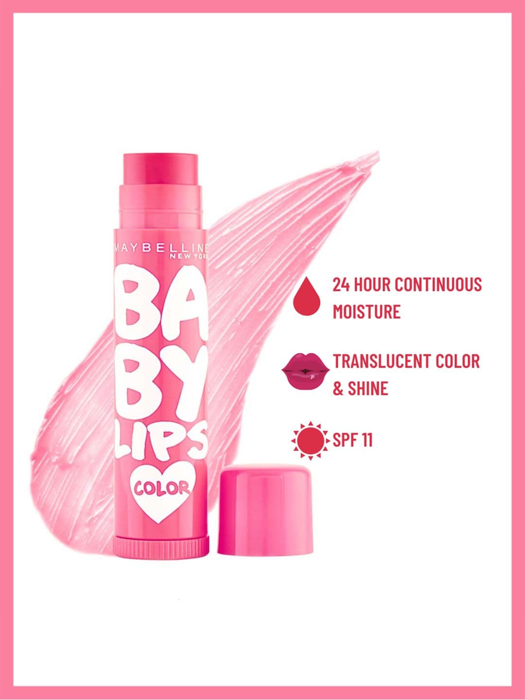 Maybelline New York Baby Lips Tinted Lip Balm 4g - Pink Lolita