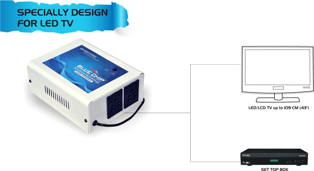 BLUECHIP BL43Smart 01 TV Voltage Stabilizer for LED TV/Smart TV Up to 43 Inches , Set Top Box