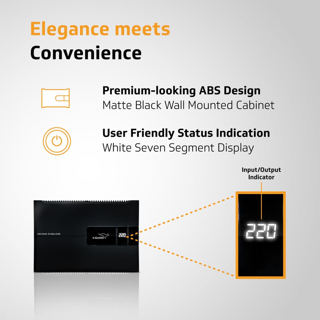 V-Guard Voltino Max Digi 3 A TV Stabilizer for up to 140 cm (55'') Smart TV + Set Top Box + Home Theatre