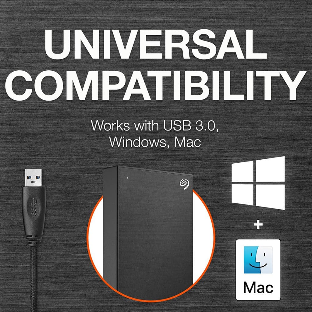 Seagate One Touch with Password Protection for Windows & Mac with 3 years Data Recovery Services - Portable 1 TB External Hard Disk Drive (HDD)